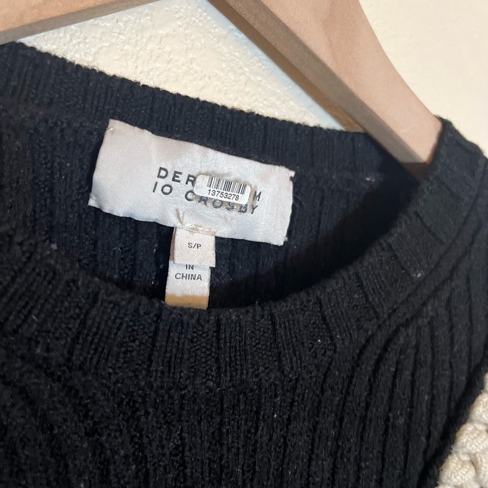 Derek Lam 100% Merino Wool Ribbed Knit Sweater with Braided Detail - Picture 8 of 12